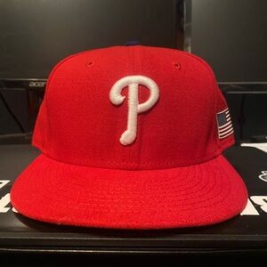 Philadelphia Phillies American Flag Fitted Hat - Size 7 1/4